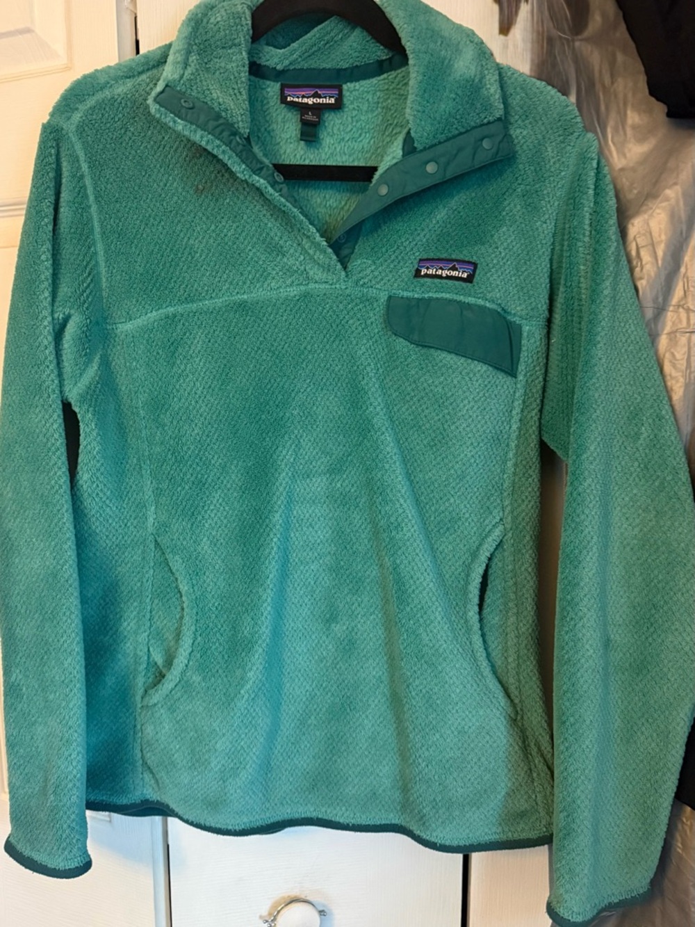Patagonia Teal Green Snap-T Fleece Pullover